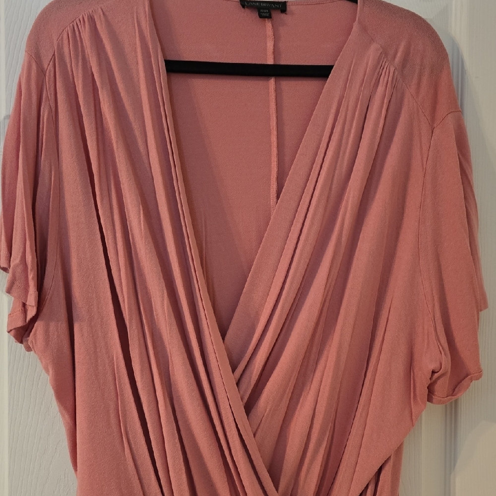 Lane Bryant Pink Draped Top